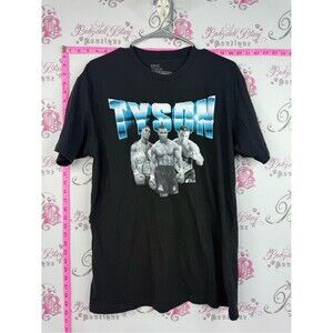 Mike Tyson tshirt boxing boxer Black Graphic Tee with Blue Logo